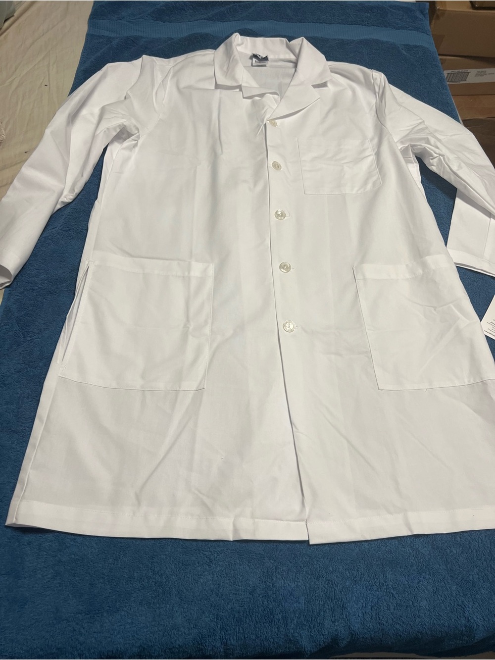 White Lab Coat Jacket - Classic Button-Front